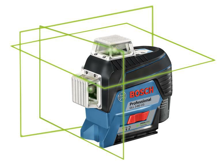 BOSCH 3-EBENE LINEAR LASER GLL 3-80 CG + BM 1 GRIFF + L-BOXX