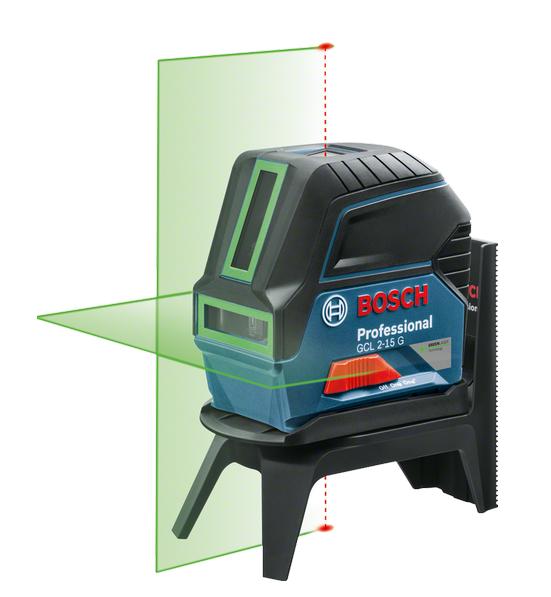 BOSCH CROSS-POINT LASER GCL 2-15 G + RM1 GRIFF, GRÜNER STRAHL