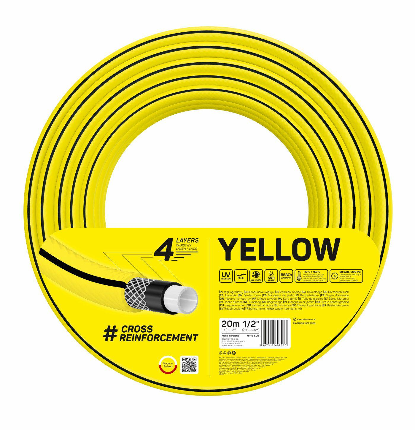 CELLFAST GELBER GARTENSCHLAUCH, GRÖSSE: 1/2" LÄNGE: 50m