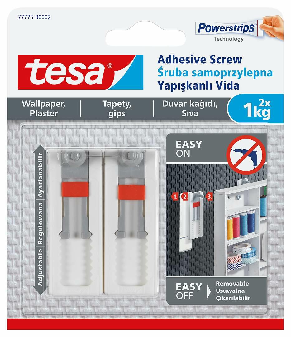 TESA SELBSTKLEBENDE SCHRAUBE FÜR TAPETE 1KG/VERSTELLBAR