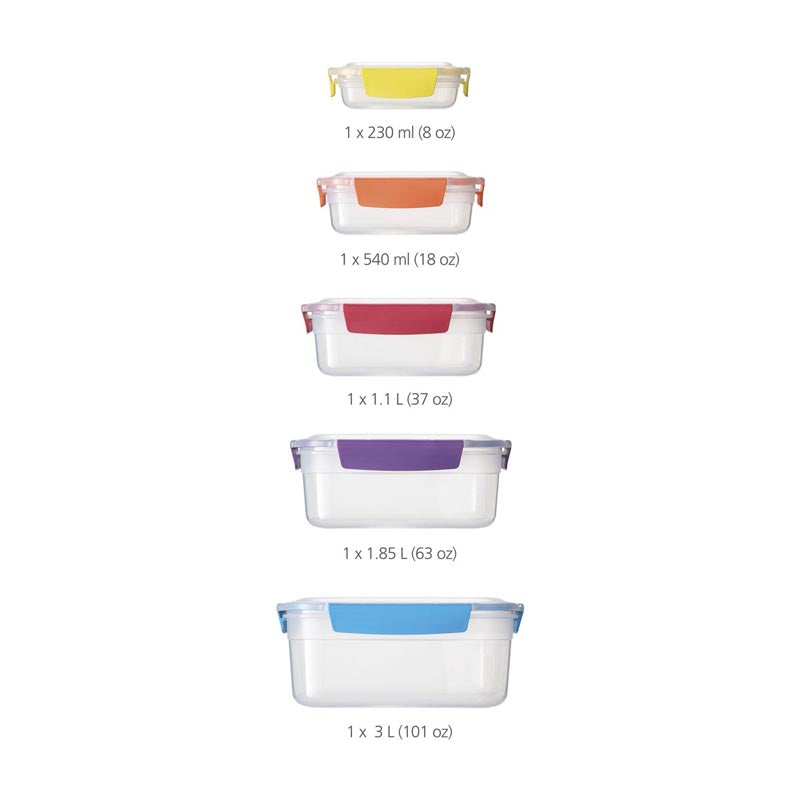 JOSEPH JOSEPH 5-teiliges Aufbewahrungsbehälter Set Nest Lock Bunt