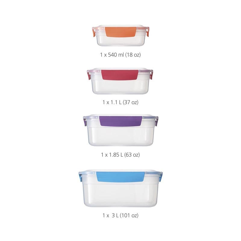JOSEPH JOSEPH 4-teiliges Aufbewahrungsbehälter Set Nest Lock Bunt