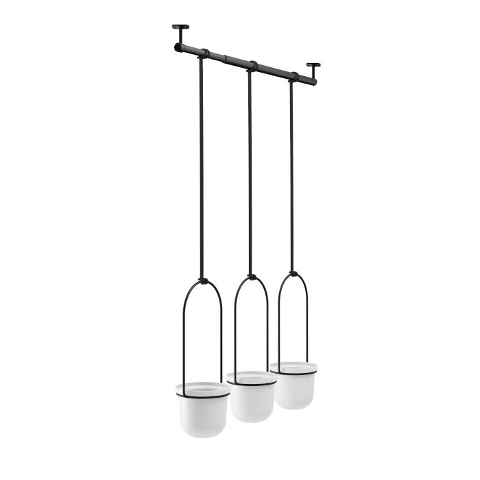 UMBRA Blumenkasten TRIFLORA  3 Fächer Schwarz/Weiß