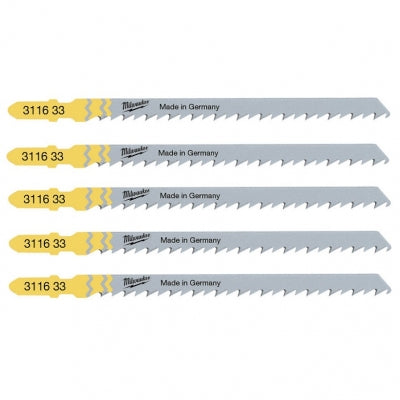 MILWAUKEE STICHSÄGEBLÄTTER T344D 105mm SET - 5-tlg. FÜR HOLZ, SCHNELLES SCHNEIDEN