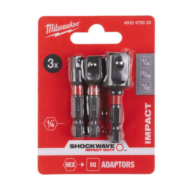 MILWAUKEE ADAPTER FÜR SCHLAGSTECKSCHLÜSSE 3er-SET.
