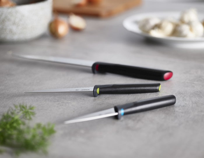 JOSEPH JOSEPH 3-teiliges Küchenmesser-Set mit Auflage Elevate Bunt