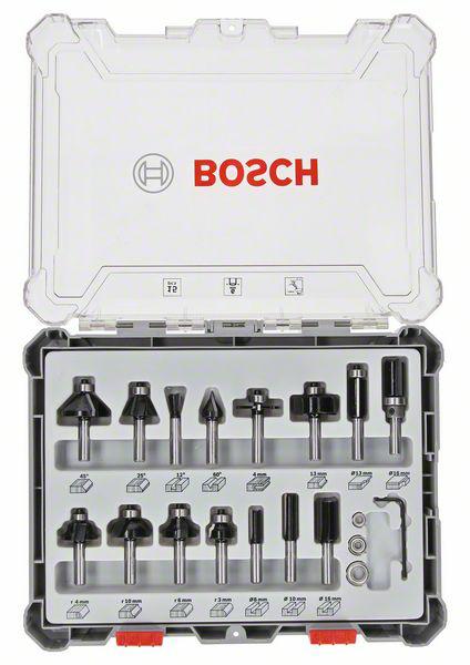 BOSCH FRÄSER-SET 15-tlg. GRIFF 6mm