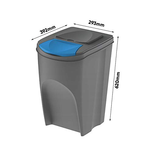 KEDEN SORTIBOX MÜLLBEHÄLTER 35L SET 3 – STEINGRAU