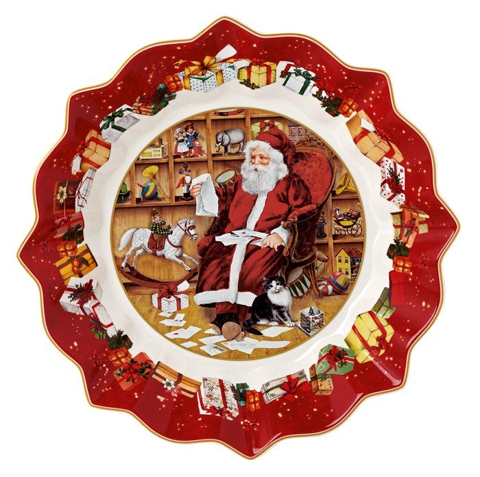 VILLEROY & BOCH Schüssel auf Bein Santa Claus liest Briefe Toy's Fan