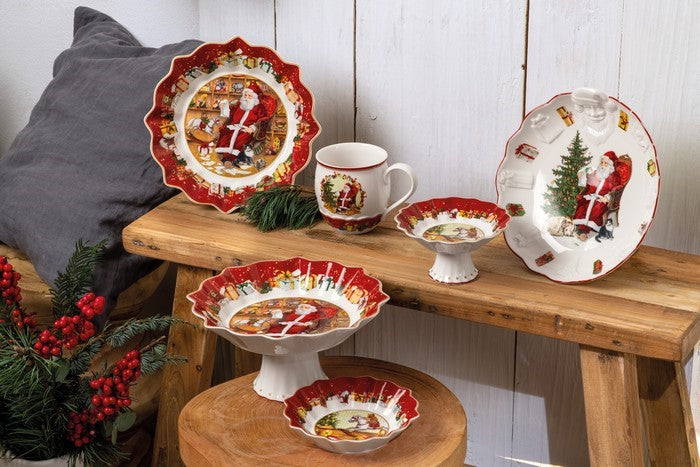 VILLEROY & BOCH Schüssel auf Bein Santa Claus liest Briefe Toy's Fan