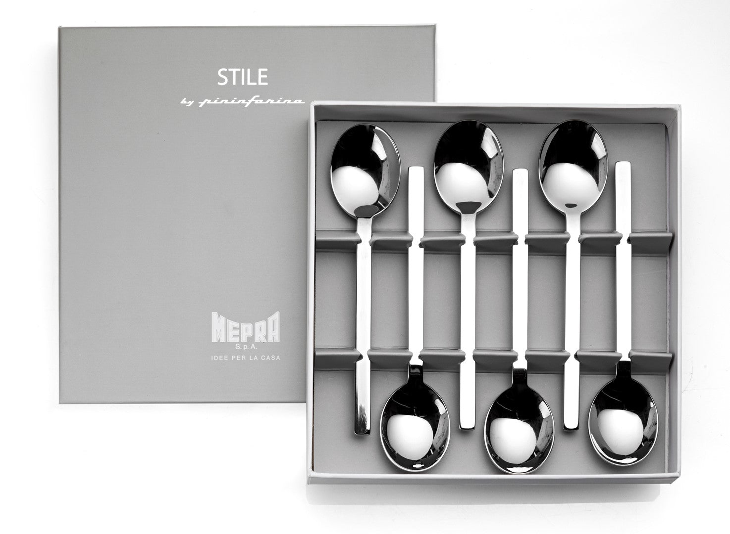 MEPRA STILE BY PININFARINA Kaffeelöffel Set Stile Gift Oro Nero 6 Stk.