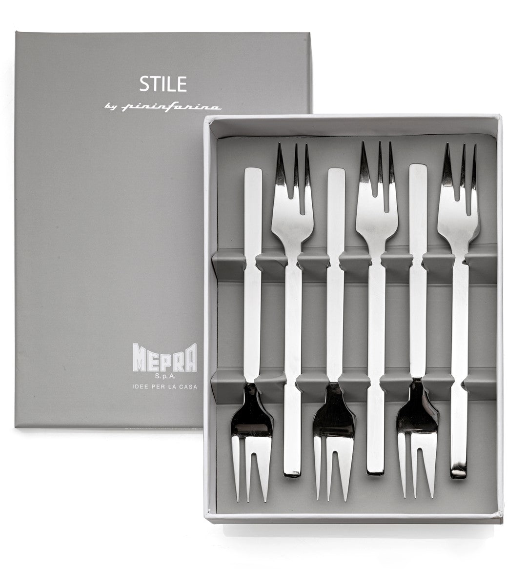 MEPRA STILE BY PININFARINA Kuchengabel Set Stile Gift Oro Nero 6 tlg