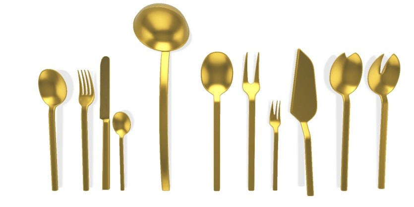 MEPRA STILE BY PININFARINA Salatbesteck Set Stile Box Oro Ice 2 tlg.
