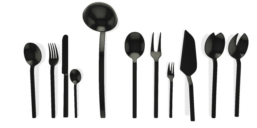 MEPRA STILE BY PININFARINA Salatbesteck Set Stile Box Oro Nero 2 tlg.