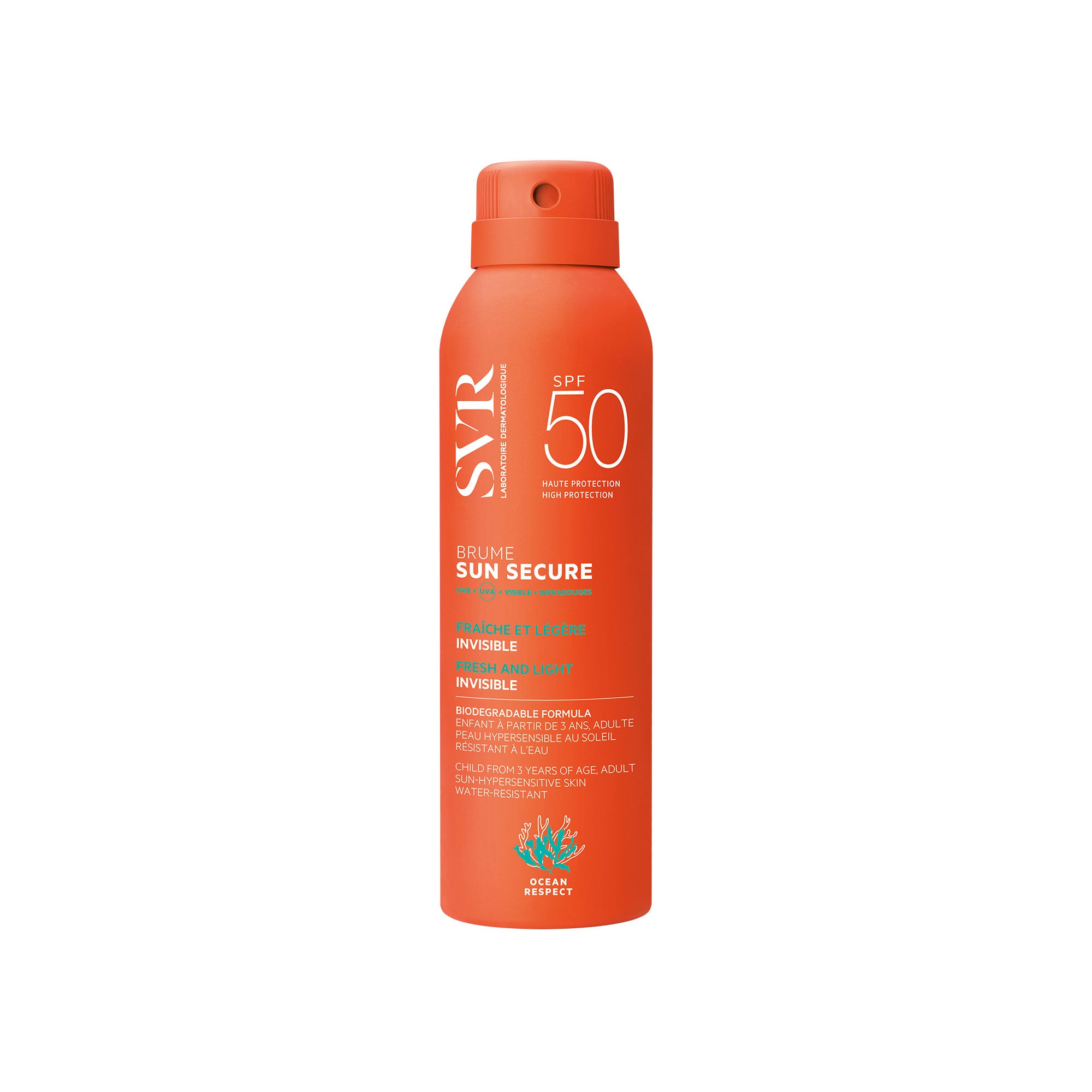 SVR - SVR Sun, Secure Brume SPF 50, biologisch abbaubarer Nebel, 200 ml