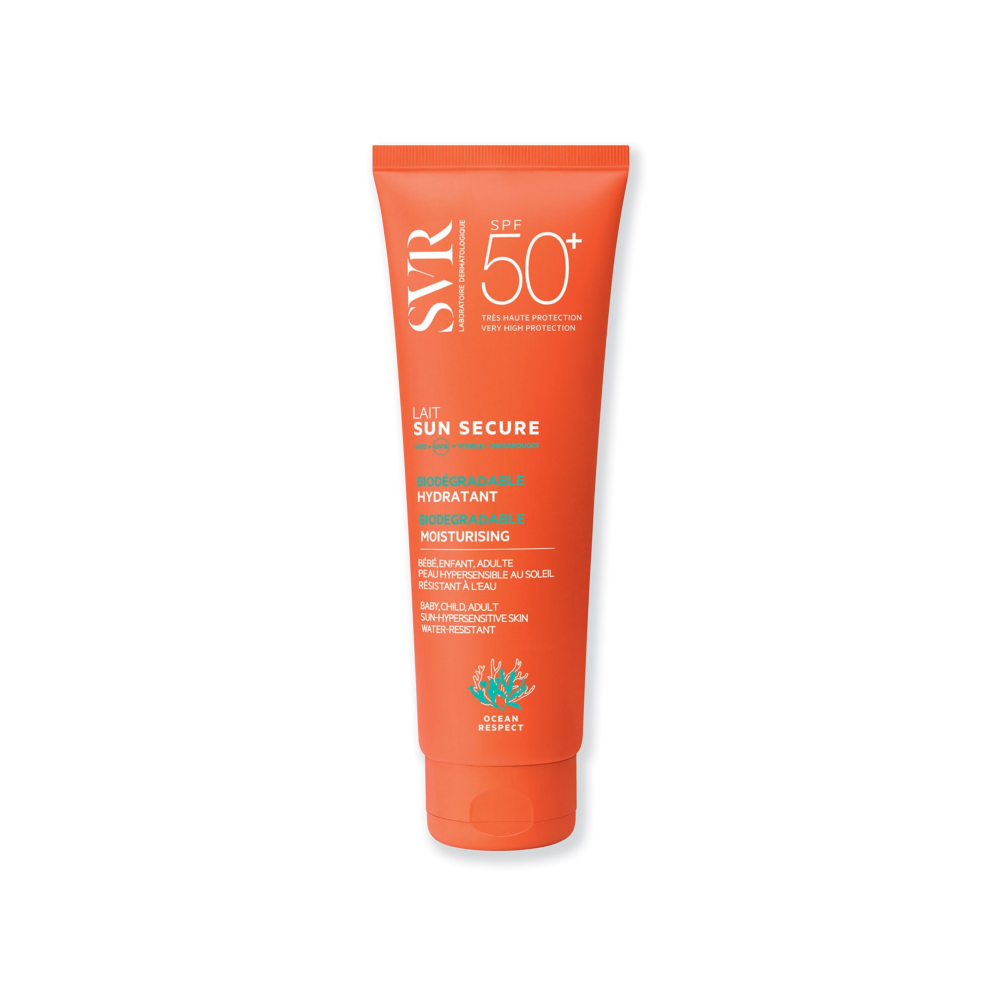SVR - SVR, Sun Secure Lait, biologisch abbaubare feuchtigkeitsspendende Schutzmilch LSF 50+, 250 ml