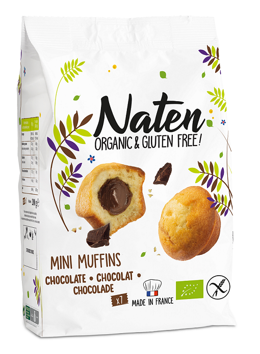 MINI-MUFFINS MIT NUSS-KAKAO-FÜLLUNG, GLUTENFREIE BIO 200 g - NATEN