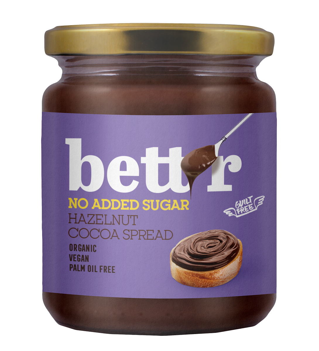 HASELNUSS-KAKAO-CREME OHNE ZUCKERZUSATZ, BIO 250 g - BETT'R