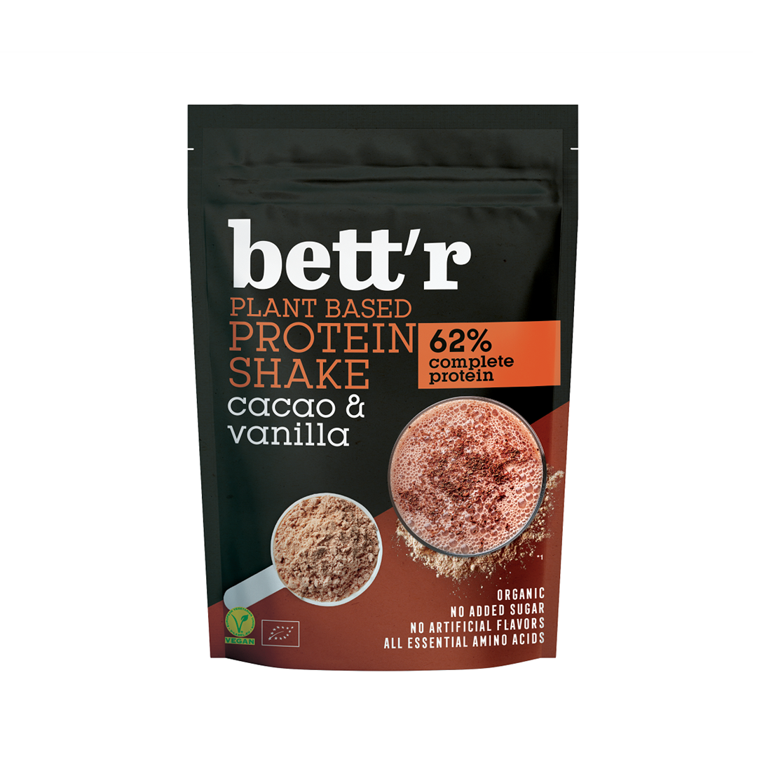 PROTEIN-SHAKE KAKAO UND VANILLE OHNE ZUCKERZUSATZ BIO 500 g - BETT'R