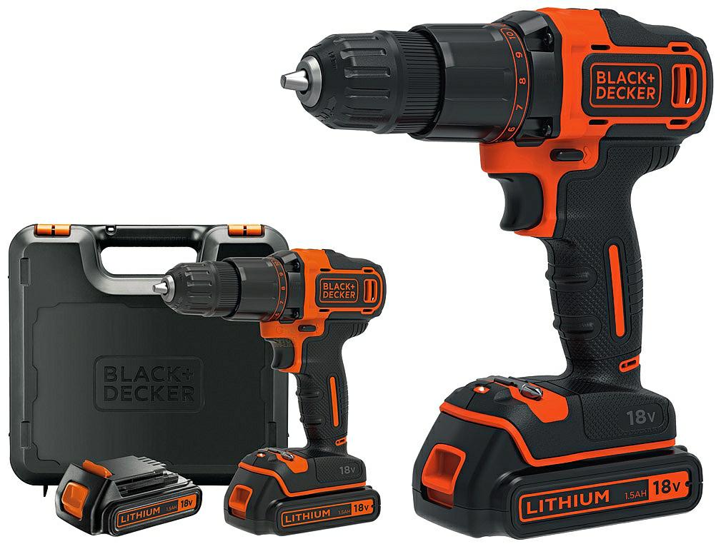 BLACK+DECKER SCHRAUBENDREHER 18V BDCDD186KB 40Nm 2x1,5Ah