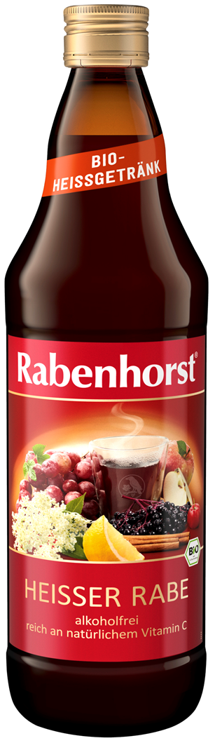ALKOHOLFREI GESCHMACKENER APFEL - SCHWARZER HOLUNDER - BIO-HONIG 750 ml - RABENHORST (SAISONPRODUKT)