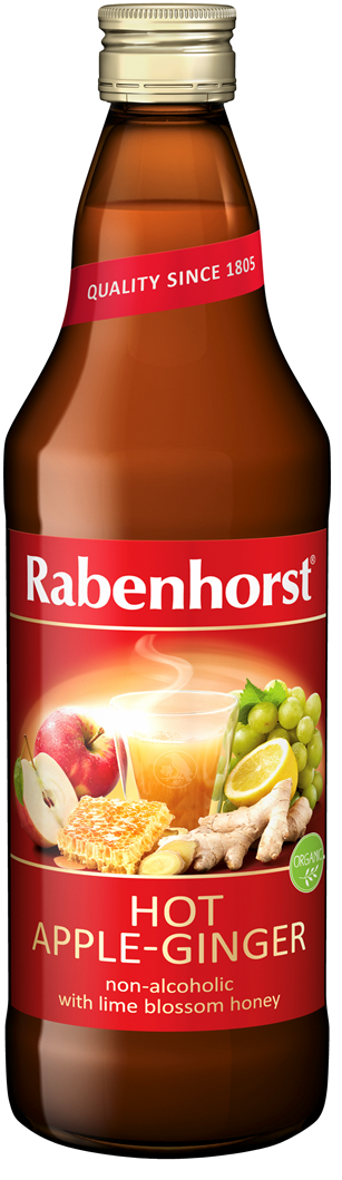 ALKOHOLFREIER GEMAHLTER APFEL - INGWER - BIO LINK HONIG 750 ml - RABENHORST (SAISONPRODUKT)