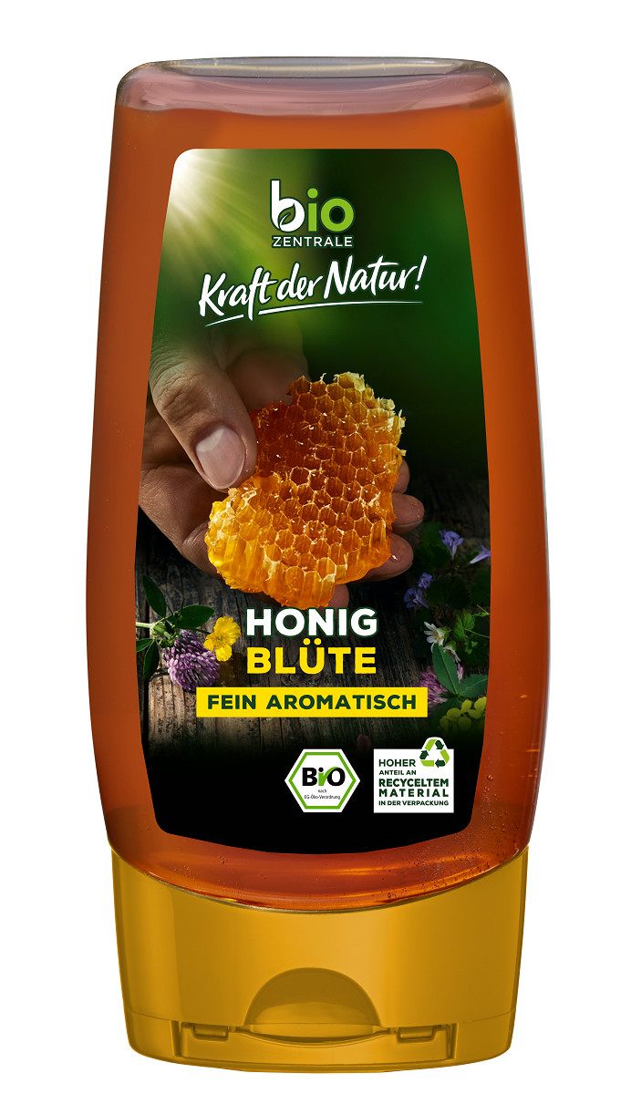 VIELBLUMIGER NEKTARHONIG, GLUTENFREI, BIO MIT SPENDER 350 g - BIO ZENTRALE