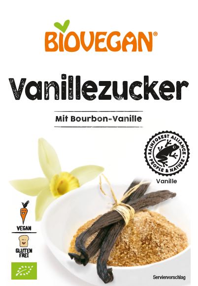 BIO GLUTENFREIER BOURBON-ZUCKER MIT VANILLE (4 x 8 g) 32 g - BIOVEGAN