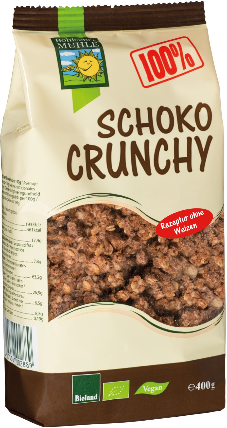 BIO-SCHOKOLADEN-CRUNS 400 g - BOHLSENER MÜHLE