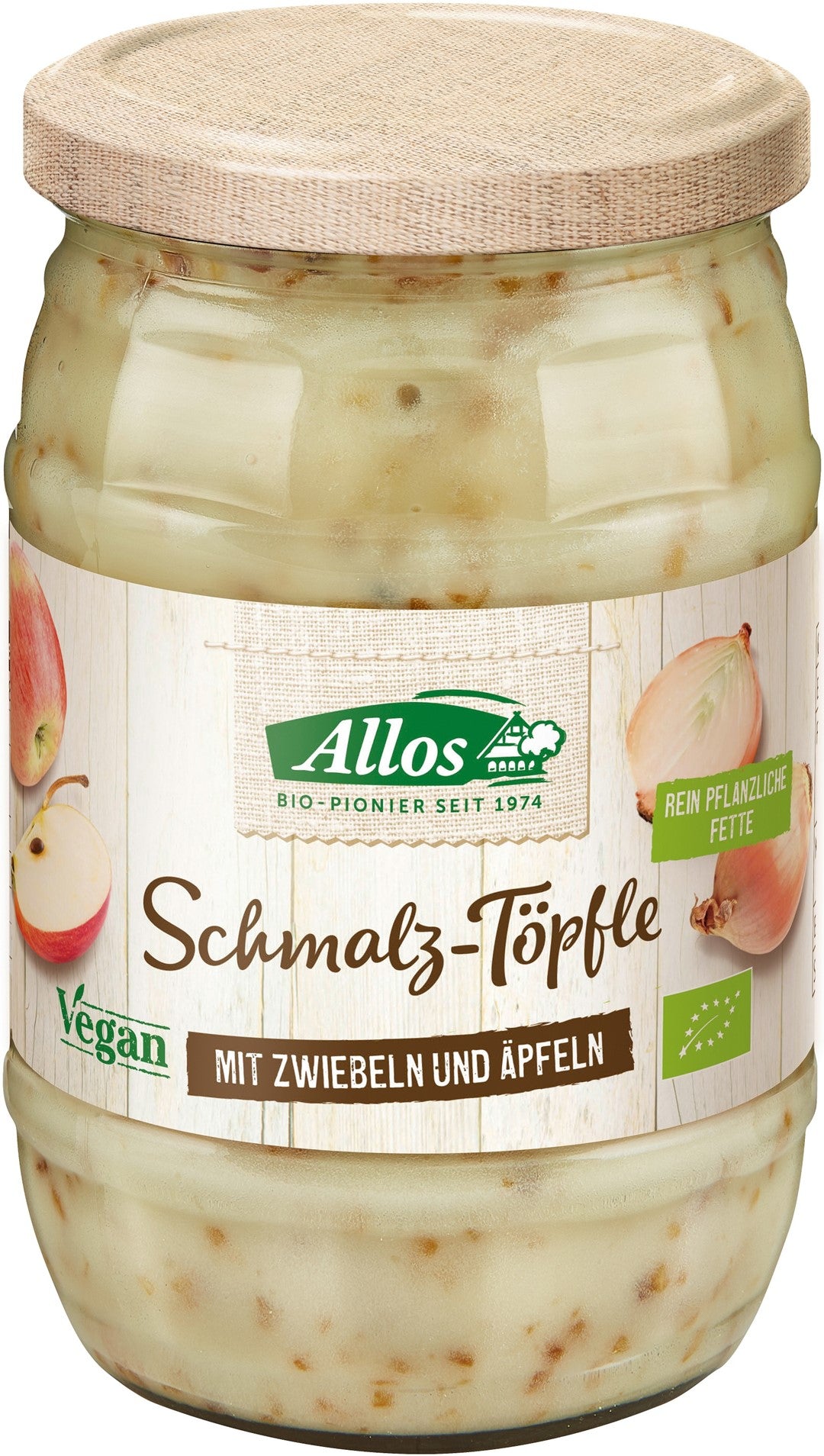 VEGANES SCHMALZ MIT ZWIEBEL UND APFEL, GLUTENFREI, BIO 250 g - ALLOS