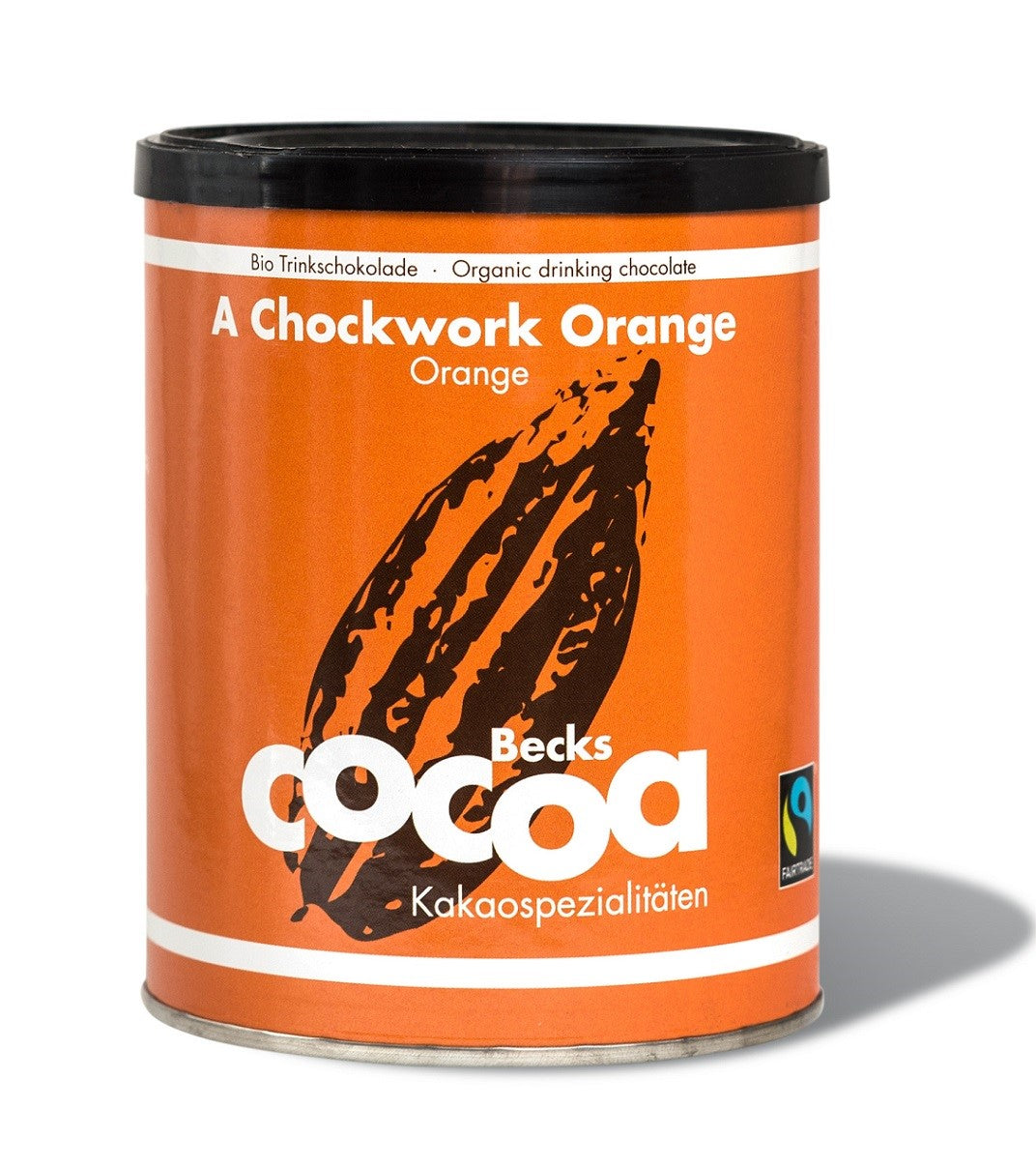 TRINKSCHOKOLADE AUS ORANGE UND INGWER, FAIR TRADE, GLUTENFREI, BIO 250 g – BECKS KAKAO