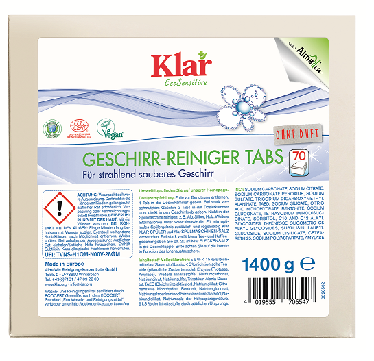 ECO-SPÜLTABLETTEN (70 Stk.) - KLAR