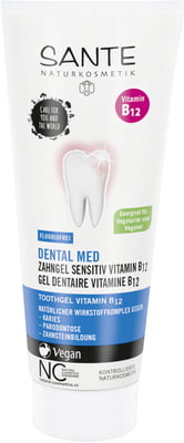 ZAHNBÜRSTENGEL MIT VITAMIN B12 OHNE FLUORID 75 ml - SANTE