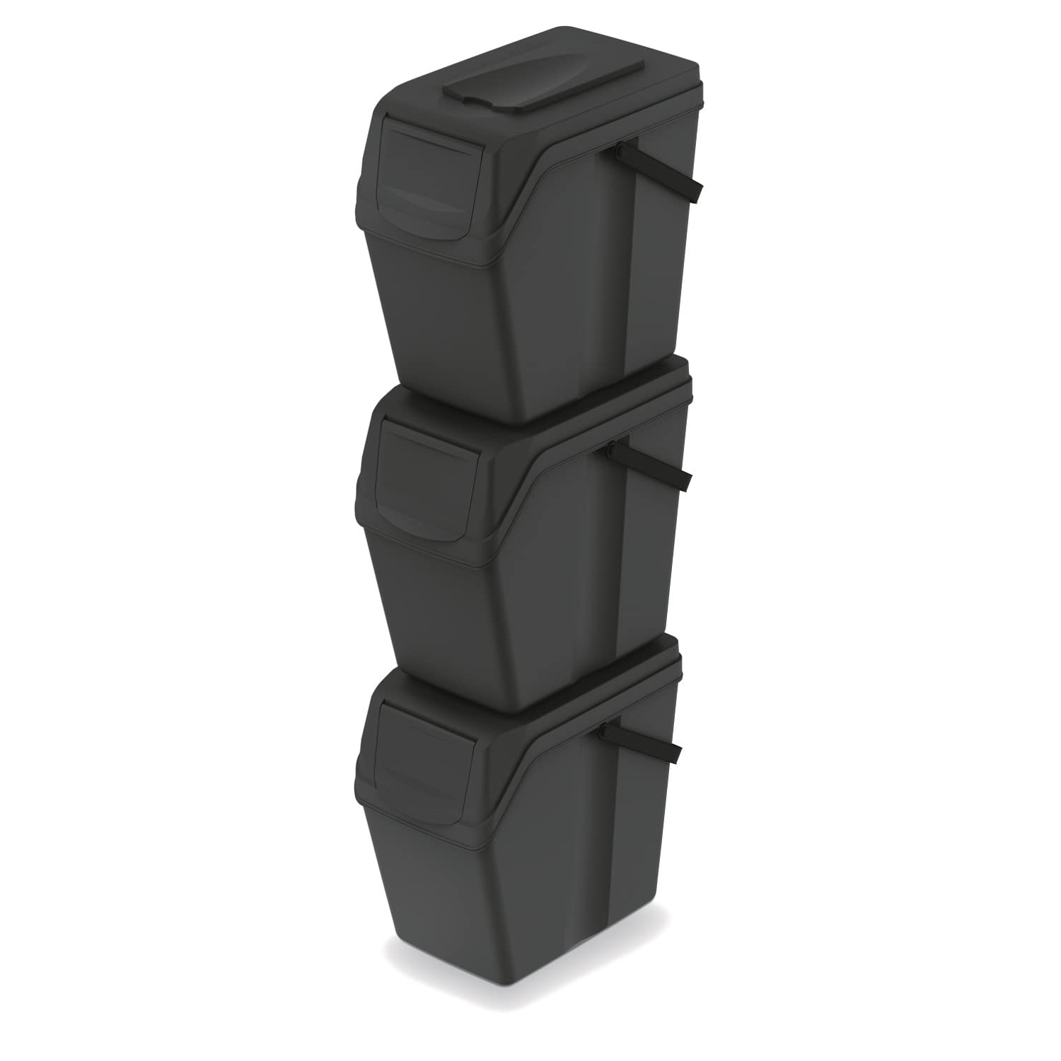 KEDEN SORTIBOX ABFALLBEHÄLTER 25L SET 3 – SCHWARZ RECYCLING