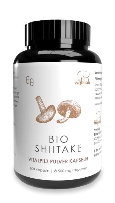 SHIITAKE-PILZE (JAPANISCHE HARDWARE) BIO (500 mg) 100 KAPSELN - WOHLRAB PILZE