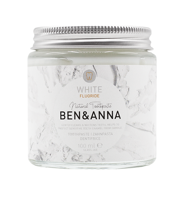 AUFHELLENDE SENSITIVE ZAHNPASTA MIT FLUORID (MINZE - SALBEI) ECO 100 ml (GLAS) - BEN & ANNA