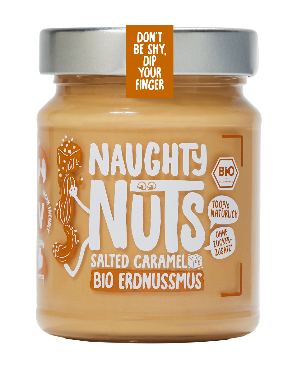 GESALZTE KARAMELL-NUSSCREME BIO 250 g - NAUGHTY NUTS