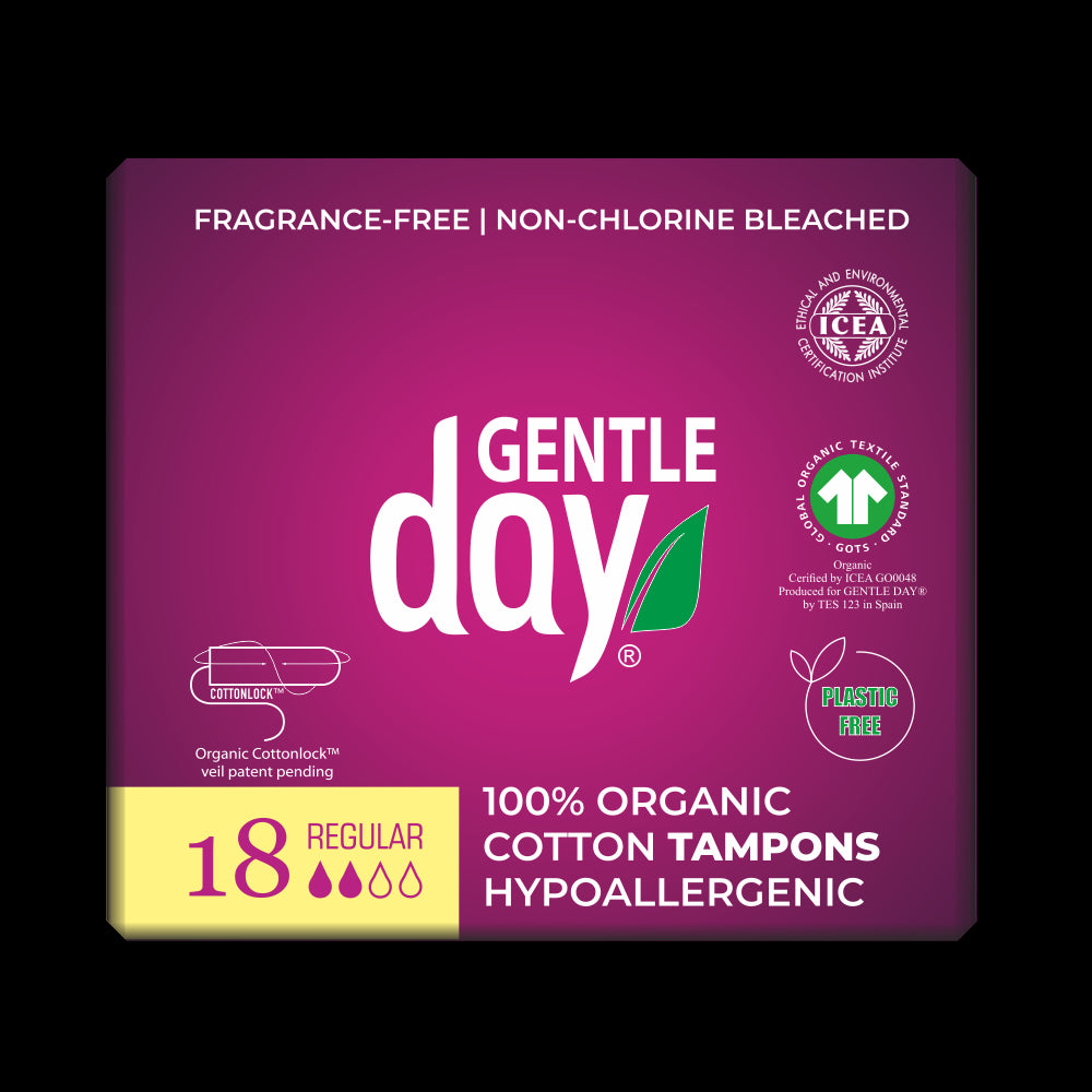 TAMPONS AUS 100 % BIO-BAUMWOLLE – REGULAR 18 Stück – GENTLE DAY