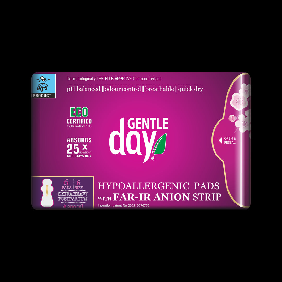 POSTPARTUM-HYGIENEPADS MIT ANIONSTREIFEN 6 Stk. - SANFTER TAG
