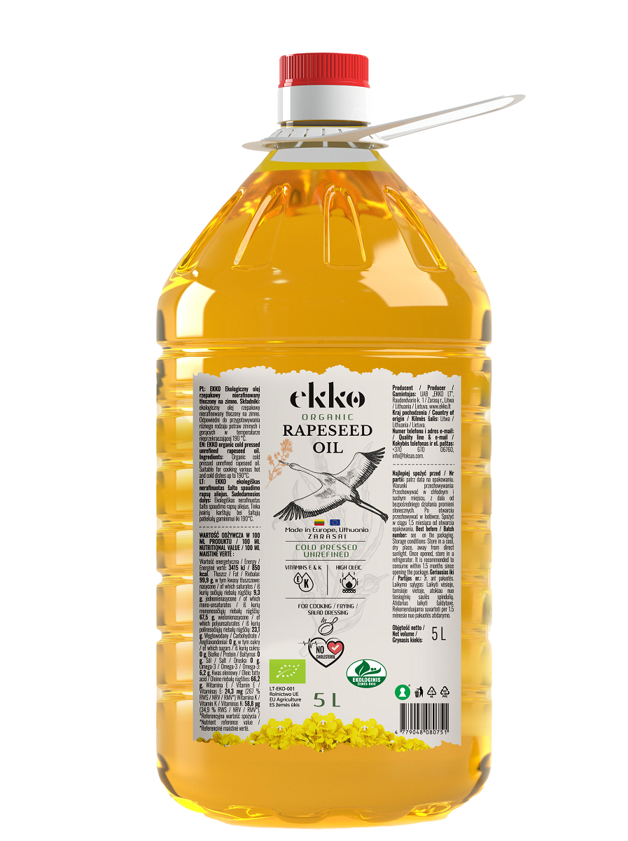 KALTGEPRESSTES RAPSÖL, BIO, 5 L - HORECA (EKKO)