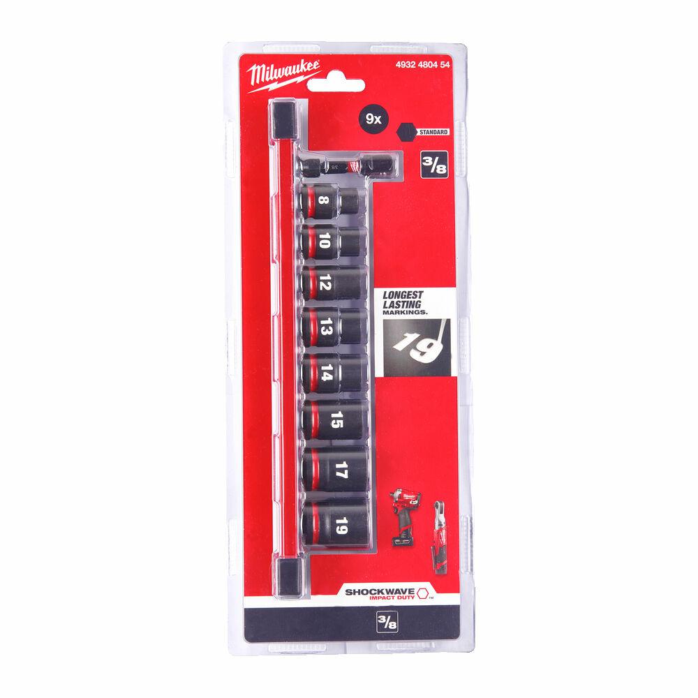 MILWAUKEE 3/8" SCHLAGSTECKSCHLUSS-SATZ 9 Stk.