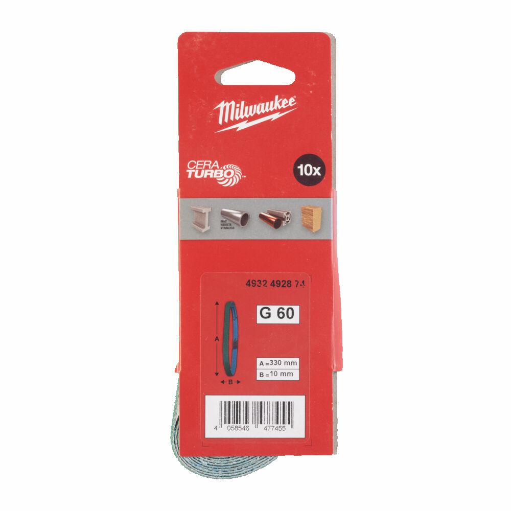 MILWAUKEE ENDLOSGÜRTEL 10mm x 330mm P 60 /10 Stk.
