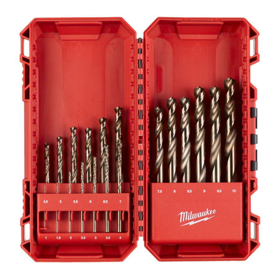 MILWAUKEE KOBALTBOHRER FÜR METALL HSS-G CO SET 19 Stück 1-10 mm