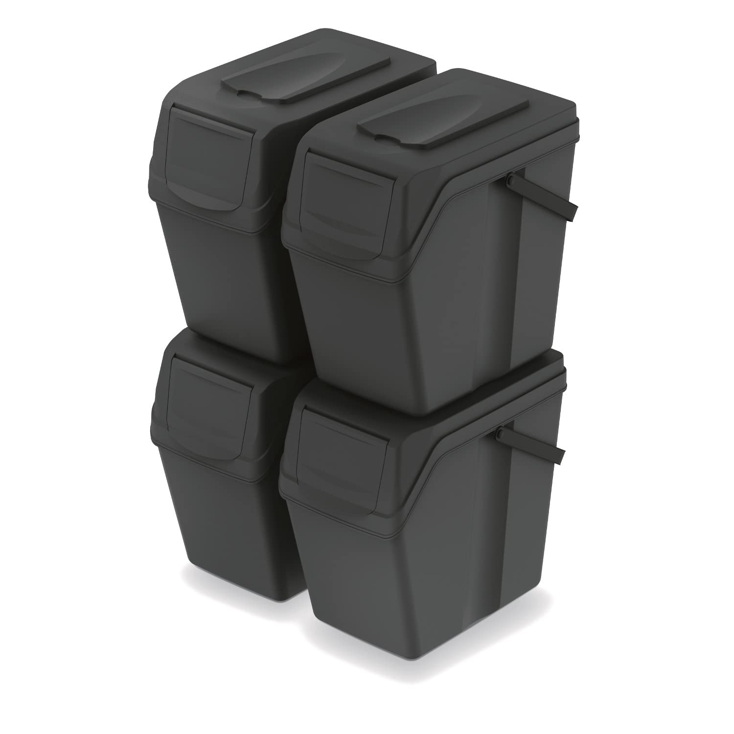 KEDEN SORTIBOX ABFALLBEHÄLTER 25L SET 4 – SCHWARZ RECYCLING