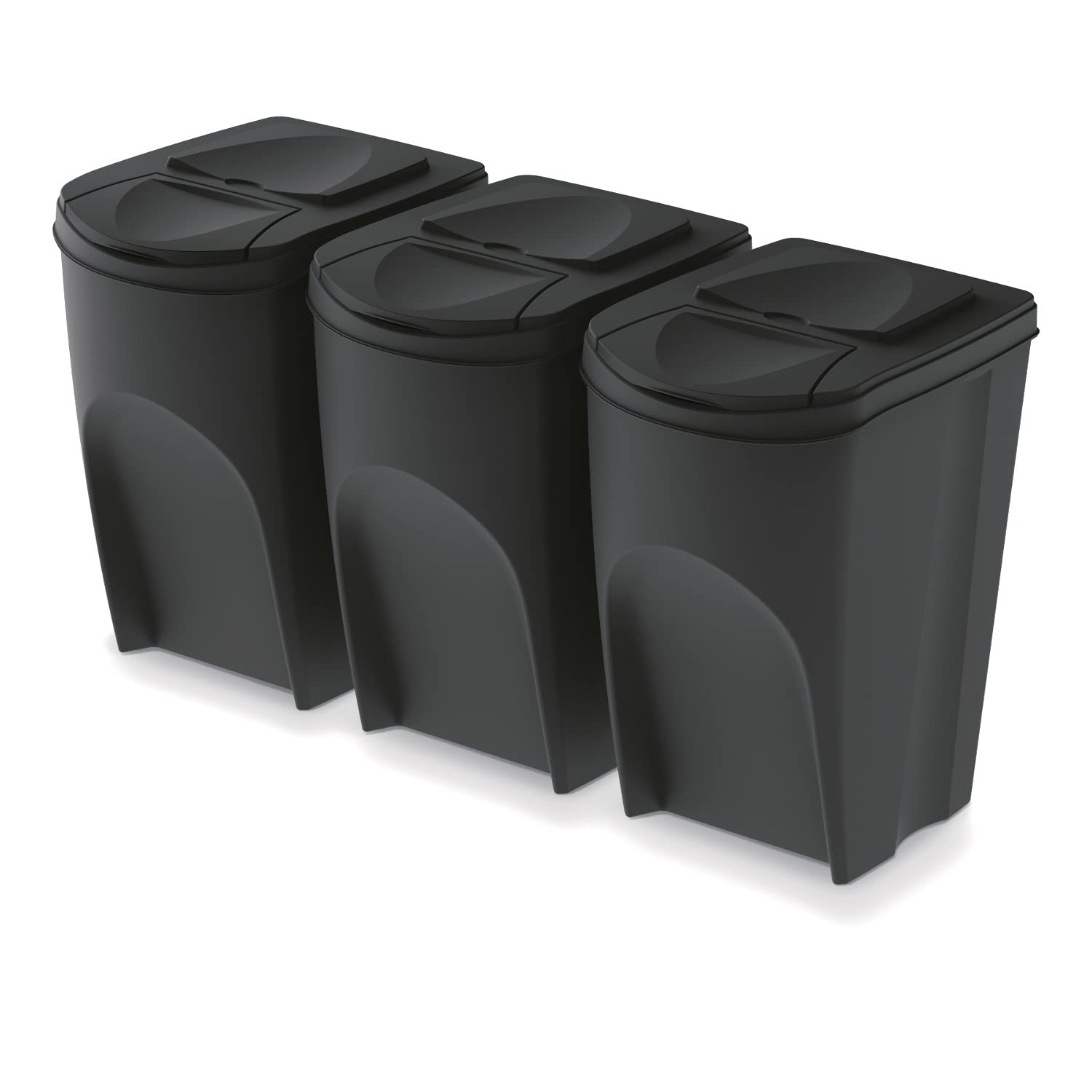 KEDEN SORTIBOX ABFALLBEHÄLTER 35L SET 3 – SCHWARZ RECYCLING