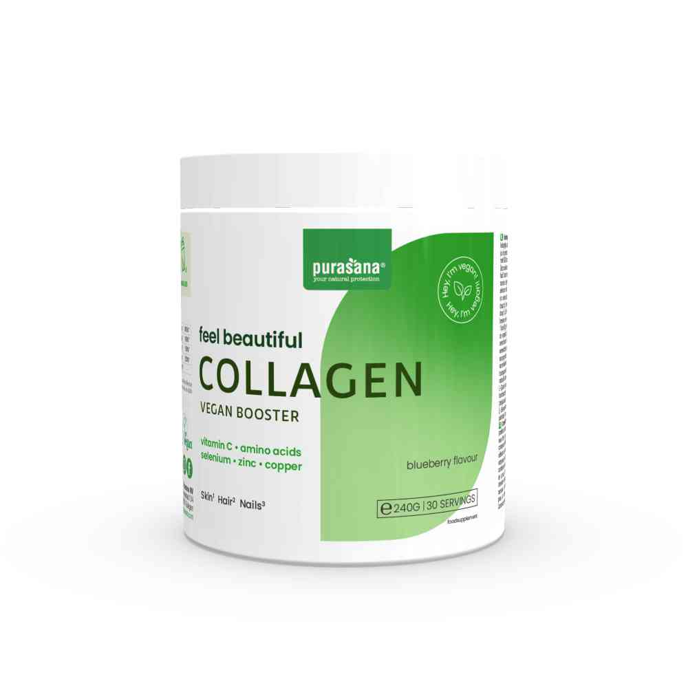 KOLLAGEN-BOOSTER MIT BLAUBEERGESCHMACK FEEL BEAUTIFUL VEGAN 240 g - PURASANA