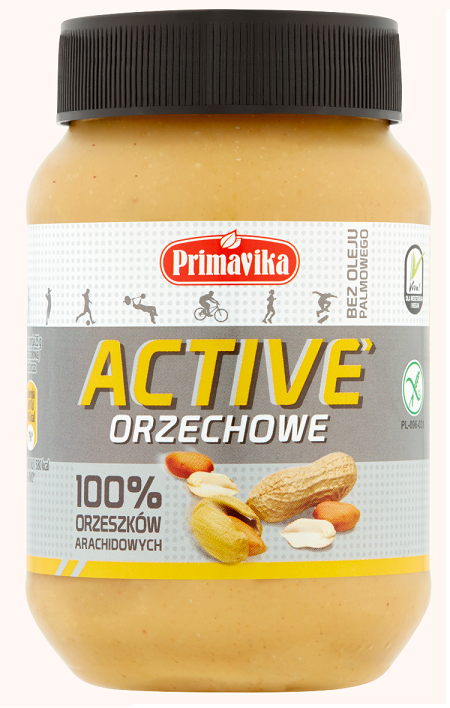 GEGERÖSTETE ERDNUSSPASTE ACTIVE GLUTENFREI 470 g - PRIMAVIKA