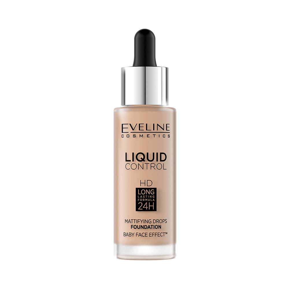 EVELINE COSMETICS - Eveline Liquid Control HD 040 Warm Beige Foundation 32 ml