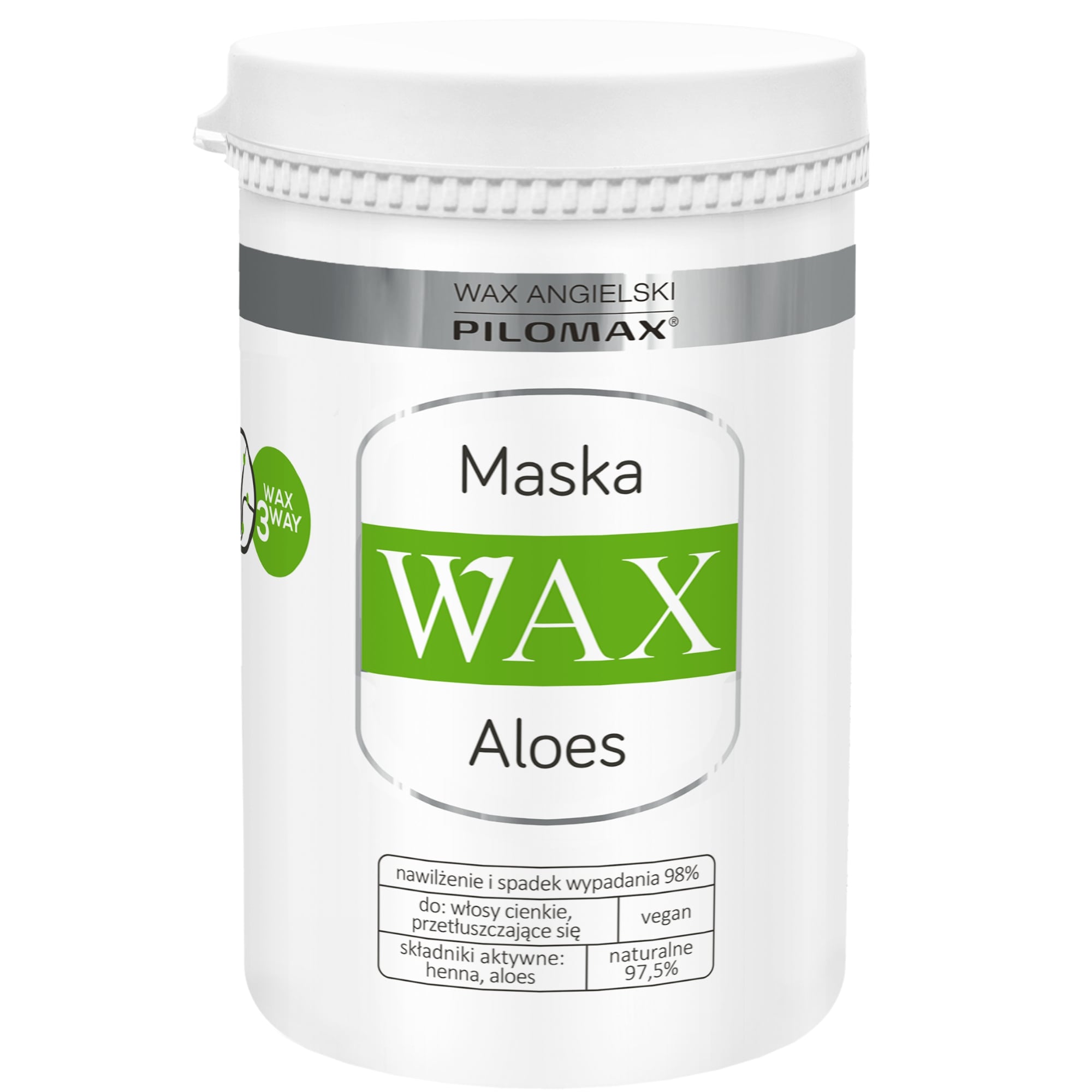 PILOMAX - Pilomax English Wax, Natur Classic Aloe Mask, feines Haar, 480 ml