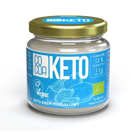 MANDELCREME MIT MCT-ÖL OHNE ZUCKERZUSATZ, GLUTENFREI KETO BIO 200 g - KAKAO